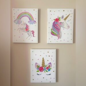 Unicorn Canvas Wall Art Set